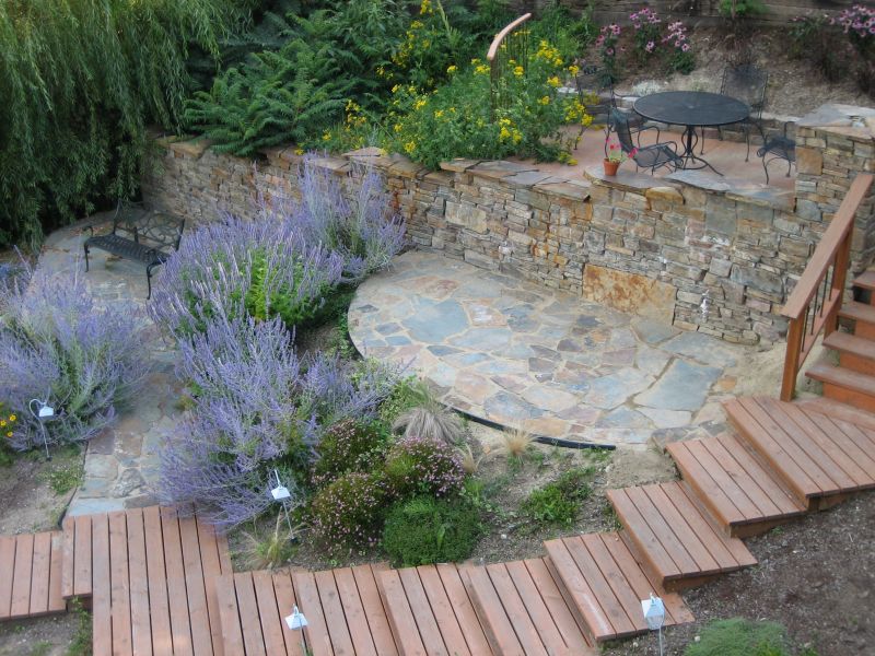 Stone Patio and Garden Bed